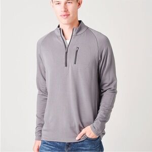 Free Fly | Bamboo Heritage Fleece Quarter Zip | Grey |Mens‎ Medium